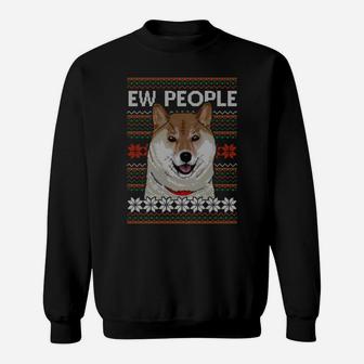 Shiba Inu Ugly Christmas Sweater Design Sweatshirt Sweatshirt | Crazezy AU
