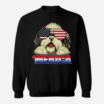 Shih Tzu Merica 4Th Of July Patriot Sweatshirt - Monsterry