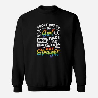 Shout Out To The Girl Lesbian Pride Lgbt Gay Flag Sweatshirt | Crazezy