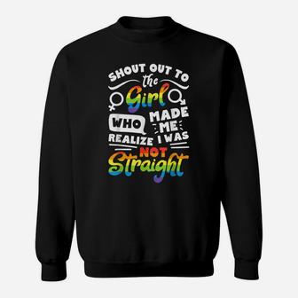 Shout Out To The Girl Lesbian Pride Lgbt T Shirt Gay Flag Sweatshirt | Crazezy DE