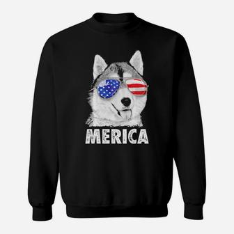 Siberian Husky 4Th Of July Sweatshirt - Monsterry