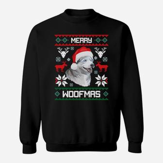 Siberian Husky Merry Woofmas Gift For Christmas Clothes Xmas Sweatshirt Sweatshirt | Crazezy AU