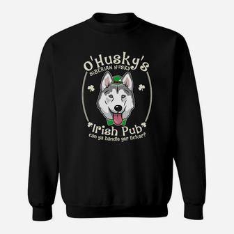 Siberian Husky Shamrock Irish Pub Funny Patricks T-shirt Sweatshirt - Thegiftio UK
