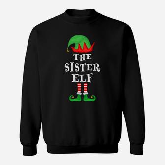 Sister Elf Funny Christmas Family Matching Pajamas Sweatshirt | Crazezy DE