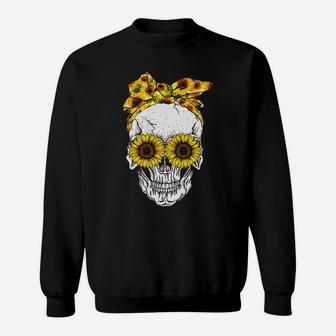 Skull Sunflower Girl With Tattoos Pretty Eyes And Thick Thighs Sweatshirt - Monsterry AU