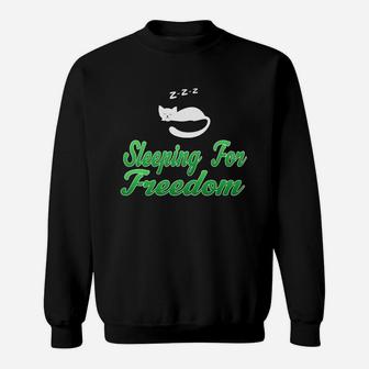 Sleeping For Free Favorite Sport In My Free Time Freedom Day Sweatshirt - Seseable