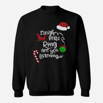 Sleigh Bells Ring Cute Christmas Snowman Winter Holiday Gift Sweatshirt Sweatshirt | Crazezy