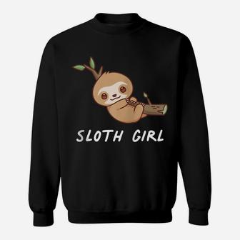 Sloth Girl Cute Animal Kawaii Lover Aesthetic Family Zip Hoodie Sweatshirt | Crazezy