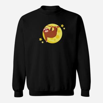 Sloth In A Full Moon Animal Lover Pet Lover Sweatshirt - Thegiftio UK