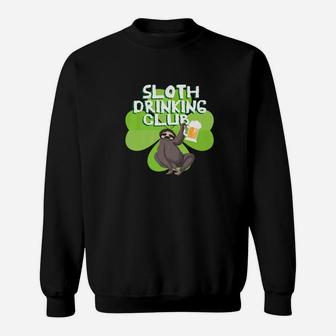 Sloth Lover St Patricks Day Sloth Drinking Club Gift Sweatshirt - Thegiftio UK