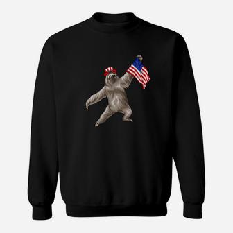 Sloth Uncle Sam Funny 4th Of July America Gift Sweatshirt - Thegiftio UK