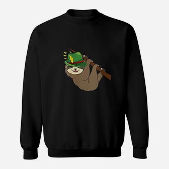 Sloth With Bavarian Alpine Hat Oktoberfest German Sweatshirt - Thegiftio UK