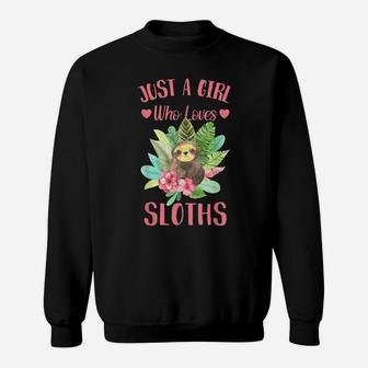 Sloth With Tropical Flower Sweatshirt | Crazezy CA
