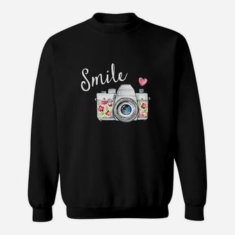 Smile Quote Flower Sweatshirt | Crazezy