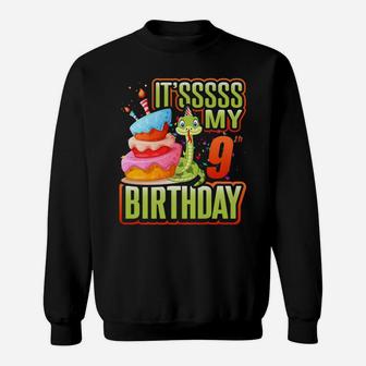Snake Birthday Party Kids 9Th Reptile Supplies Decorations Sweatshirt | Crazezy