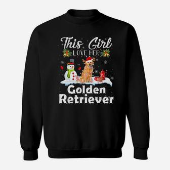 Snow Xmas Gifts This Girl Love Her Golden Retriever Sweatshirt - Monsterry