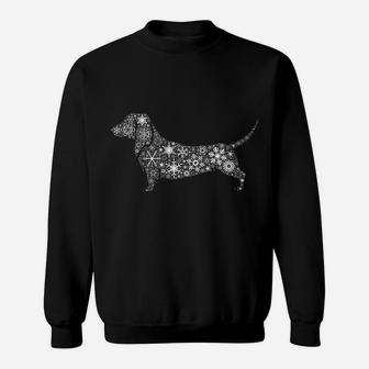Snowflake Merry Christmas Gifts - Cute Dog Dachshund Sweatshirt | Crazezy UK