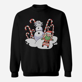 Snowman And Santa Sweatshirt - Monsterry CA