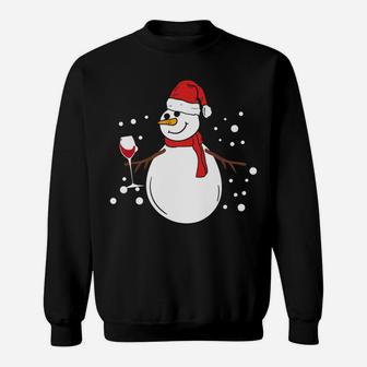 Snowman Red Wine Lover Funny Christmas Holidays Sweatshirt | Crazezy DE