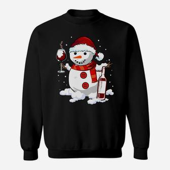 Snowman Wine Christmas 2019 Gift - Drinking Xmas Wine Lovers Sweatshirt Sweatshirt | Crazezy DE