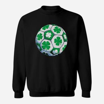 Soccer Ball Shamrock St Patricks Day Boys Men Sports Gifts Sweatshirt | Crazezy AU