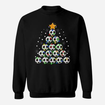 Soccer Balls Christmas Tree Funny Soccer Lovers Xmas Gift Sweatshirt Sweatshirt | Crazezy