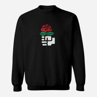 Socialist Rose Fist Sweatshirt | Crazezy