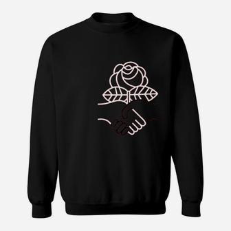 Socialist Rose Handshake Sweatshirt | Crazezy UK