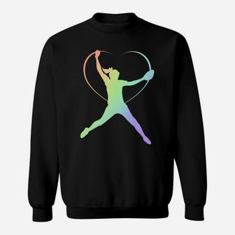 Soft Rainbow Softball Gift Idea For Teen Girl Pitcher Coach Sweatshirt | Crazezy CA