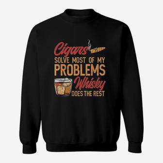 Solves Most Of My Problems And Whisky Helps Sweatshirt | Crazezy UK