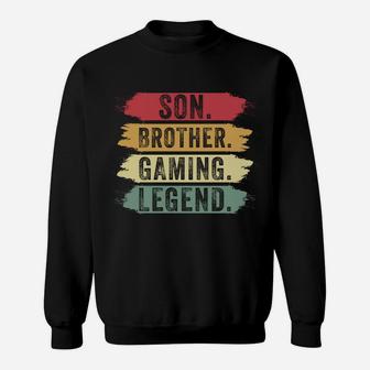 Son Brother Gaming Legend Best Christmas Retro 70’S Gaming Sweatshirt | Crazezy