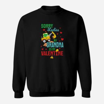 Sorry Ladies Grandma Is My Valentine Day Alligator Excavator Sweatshirt - Monsterry AU