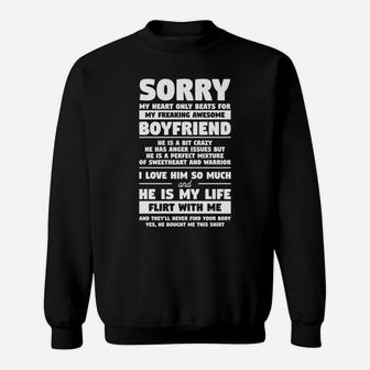 Sorry My Heart Only Beats For My Freaking Awesome Boyfriend Sweatshirt | Crazezy AU