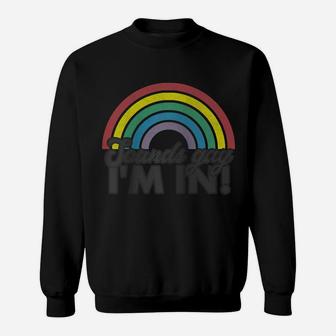 Sounds Gay I'm In Rainbow 70'S 80'S Style Retro Gay Pride Raglan Baseball Tee Sweatshirt | Crazezy