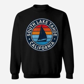 South Lake Tahoe California Ca Vintage Sailboat Retro 70S Sweatshirt | Crazezy AU