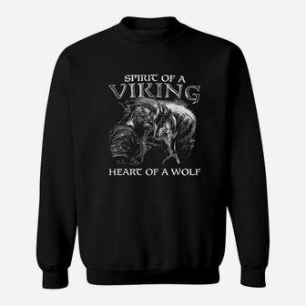 Spirit Of A Viking Heart Of A Wolf Sweatshirt - Thegiftio UK