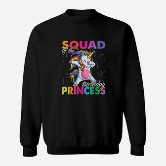Squad Of The Birthday Princess Girl Dabbing Unicorn Theme Sweatshirt | Crazezy AU