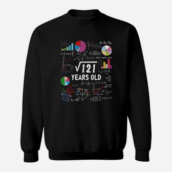 Square Root Of 121 11Th Birthday 11 Year Old Love Math Sweatshirt | Crazezy DE