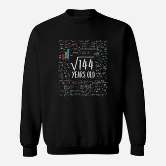 Square Root Of 144 12Th Birthday 12 Year Old Gifts Math Bday Sweatshirt | Crazezy UK