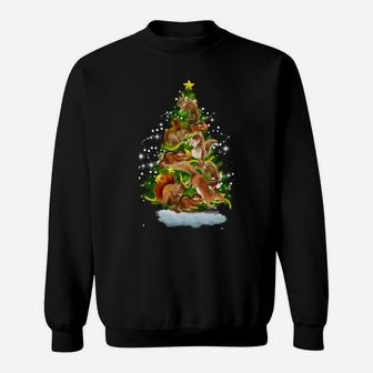 Squirrel Christmas Tree Funny Squirrel Lover Gifts Xmas Idea Sweatshirt Sweatshirt | Crazezy