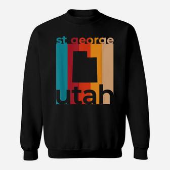 St George Utah Vintage Ut Retro Repeat Cutout Sweatshirt | Crazezy