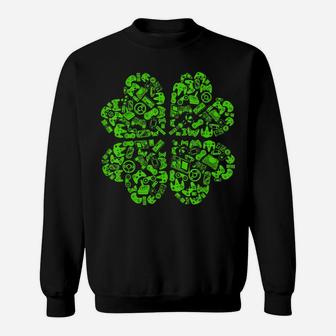 St Patrick Day Gaming 4 Leaf Clover Shamrock Funny Gamers Sweatshirt | Crazezy DE
