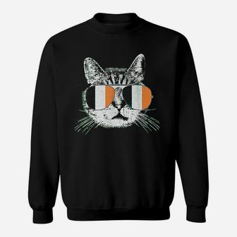 St Patricks Day Cat Irish Flag Catty Catricks Men Women Sweatshirt | Crazezy DE