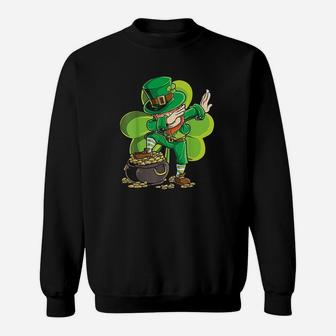 St Patricks Day Dabbing Leprechaun Boys Sweatshirt - Thegiftio UK