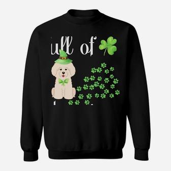 St Patricks Day Dog Lover Shirt Bichon Frise Shamrock Green Sweatshirt | Crazezy