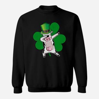 St Patricks Day Funny Cow Dabbing Shamrock Sweatshirt