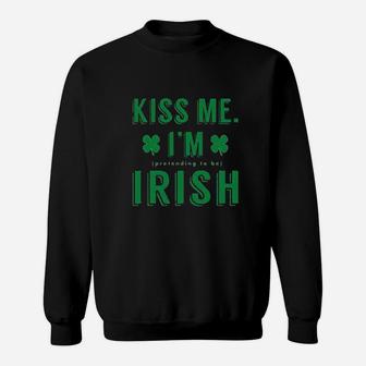 St Patricks Day Funny Green Shamrock Irish Full Sweatshirt | Crazezy