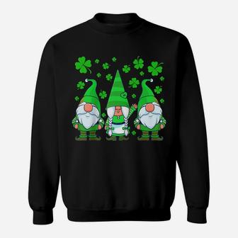 St Patricks Day Gnome Shamrock Gnomes Clover Women Kids Raglan Baseball Tee Sweatshirt | Crazezy