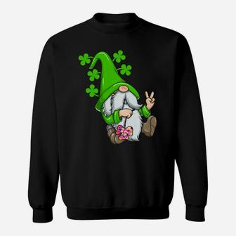 St Patricks Day Hippie Gnome Rainbow Shamrock Clover Gift Sweatshirt | Crazezy UK