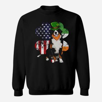 St Patricks Day Irish American Flag Bernese Mountain Dog Sweatshirt - Monsterry CA